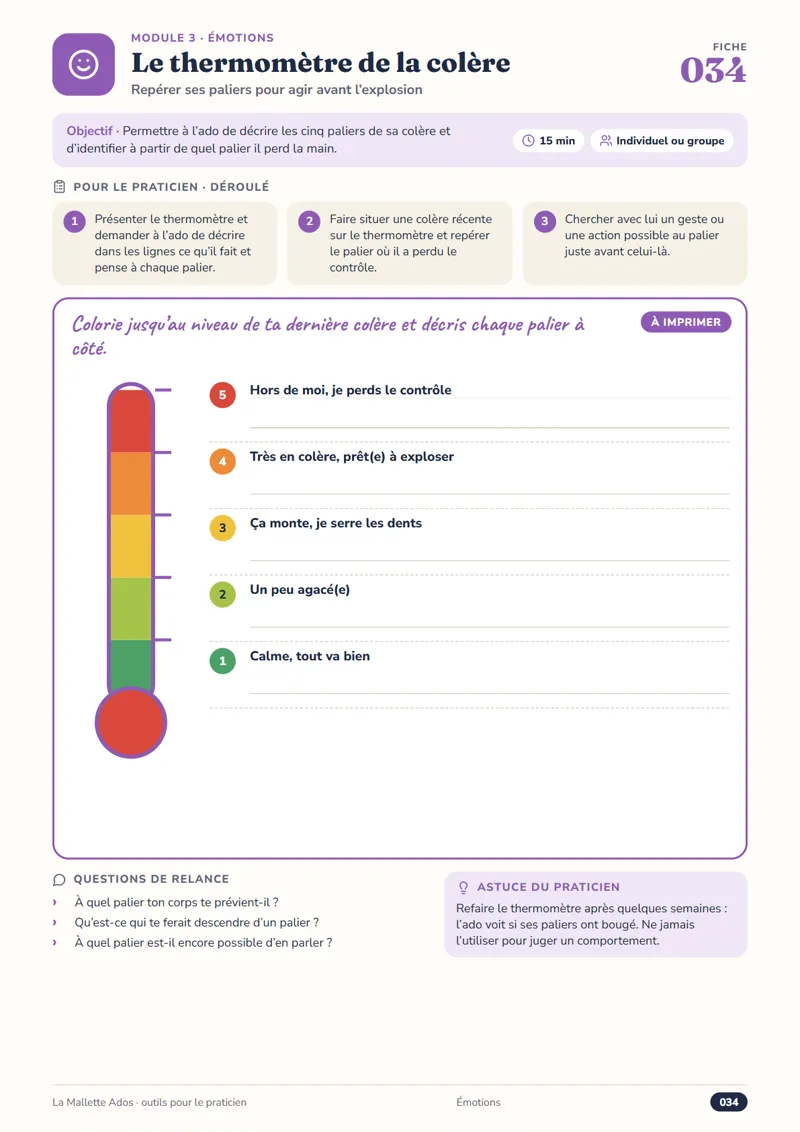 Fiche 034 Le thermomètre de la colère
