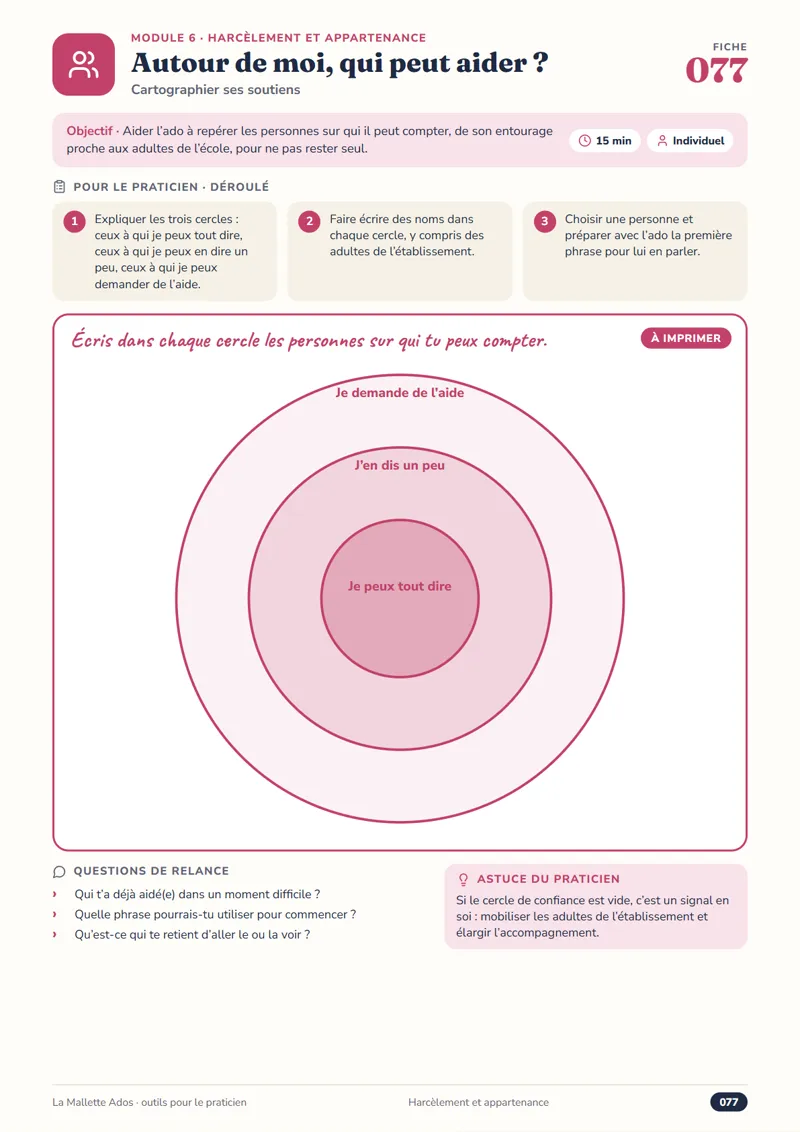 Fiche 077 Autour de moi, qui peut aider ?