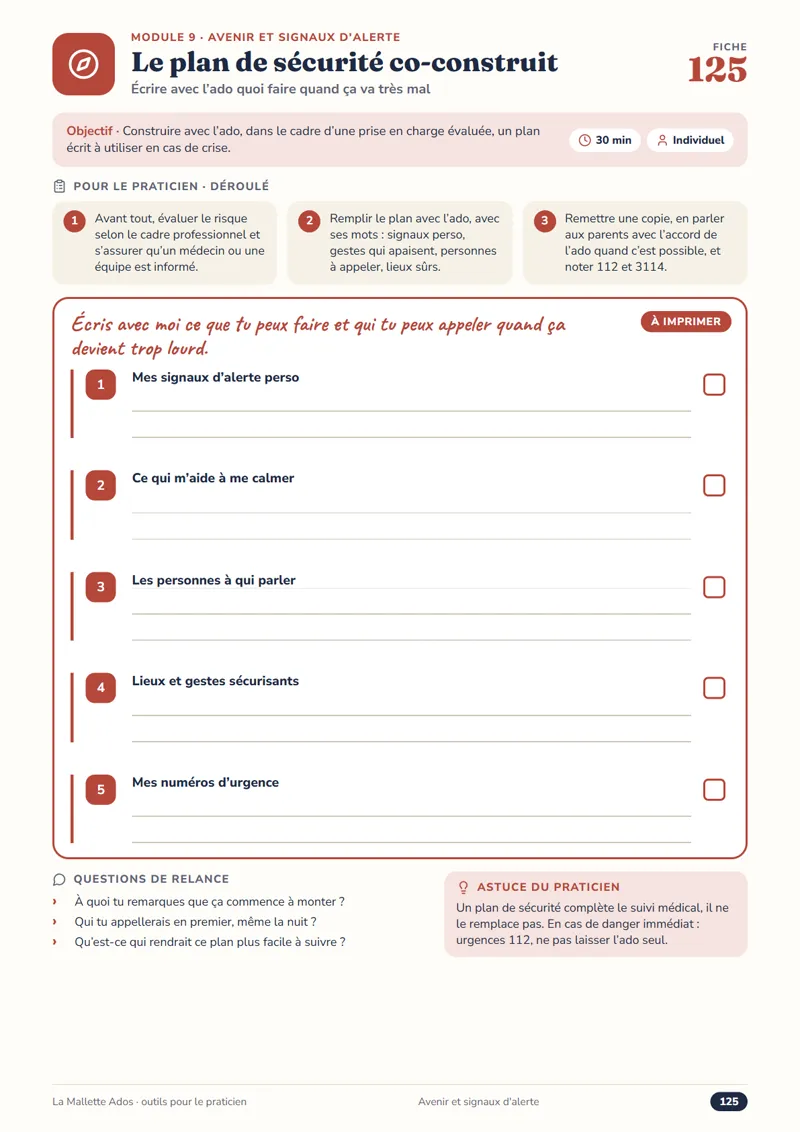 Fiche 125 Le plan de sécurité co-construit